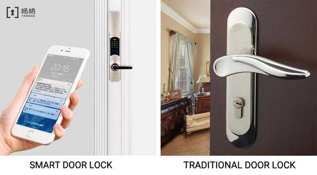 smart door lock vs traditional feature image